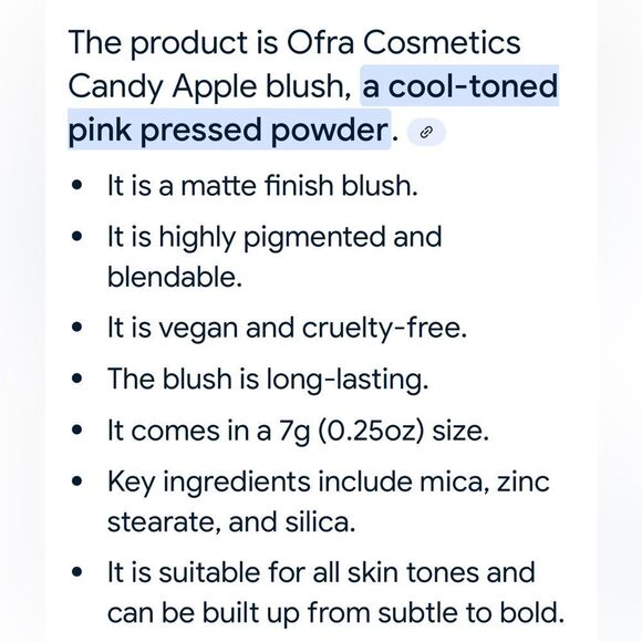 OFRA BLUSH IN CANDY APPLE A BRIGHT COOL TONED PINK COMES NIB CREATE ROSY GLOW - Picture 2 of 6